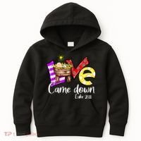 Merry Christmas Love Came Down Luke-211 Thanksgiving Jesus Kids Hoodie thumb 0
