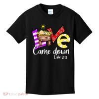 Merry Christmas Love Came Down Luke-211 Thanksgiving Jesus Kids T-Shirt thumb 0