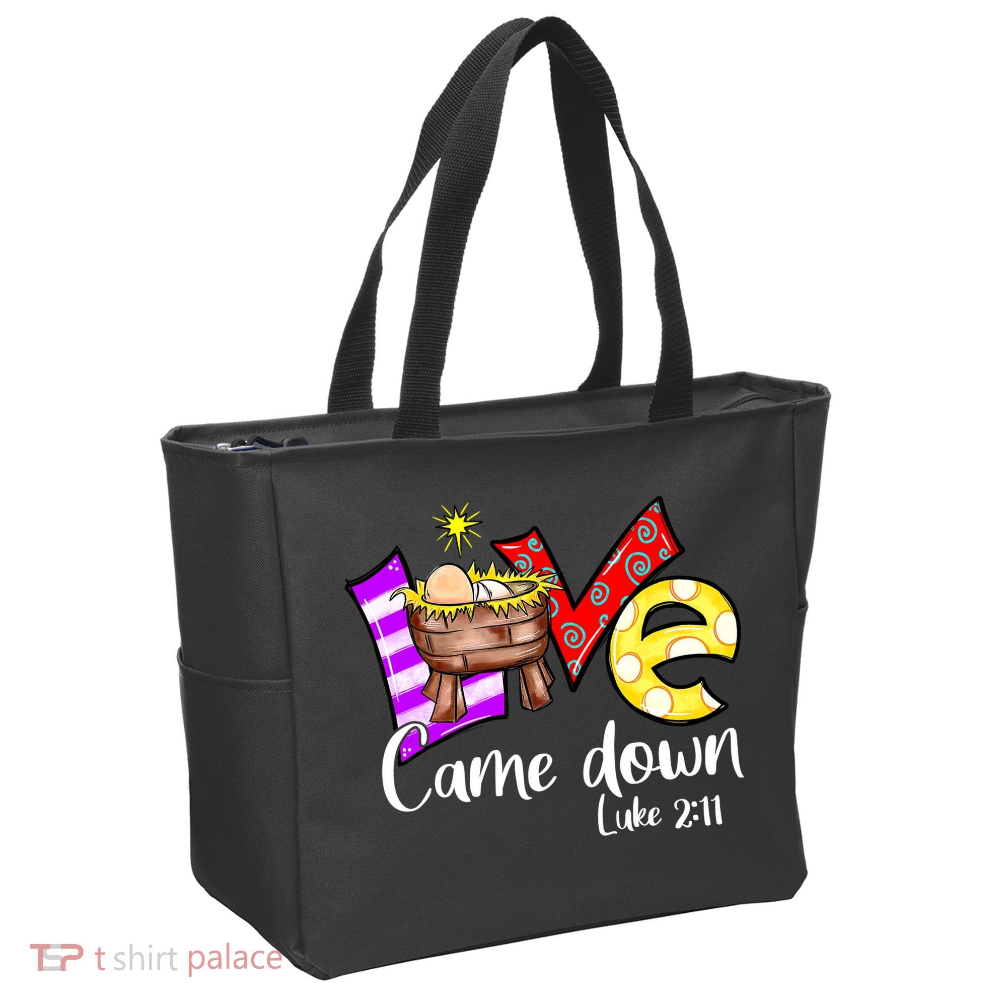 Merry Christmas Love Came Down Luke-211 Thanksgiving Jesus Tote Bag