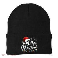 Merry Christmas Lights Red Santa Hat Xmas Family Beanie thumb 0