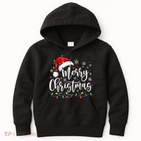 Merry Christmas Lights Red Santa Hat Xmas Family Kids Hoodie thumb 0