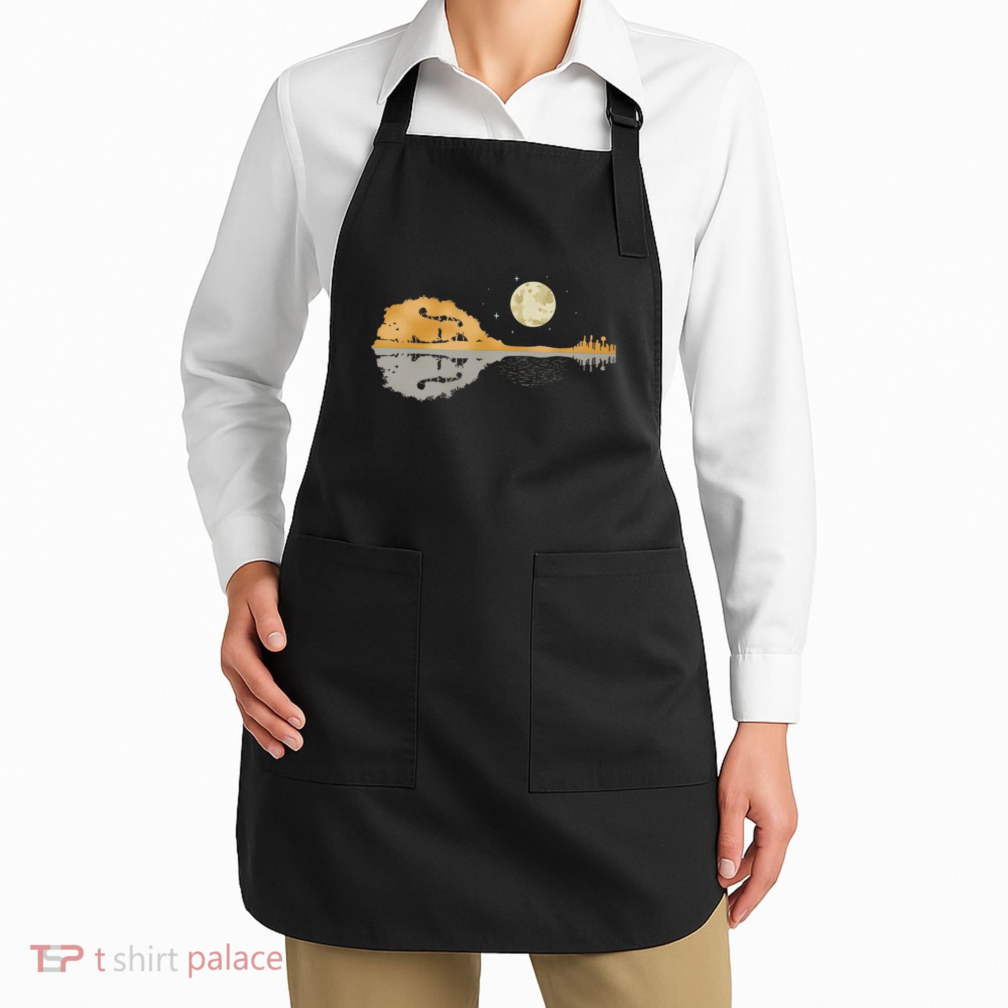 Mandolin Country Music Moon Bluegrass Apron