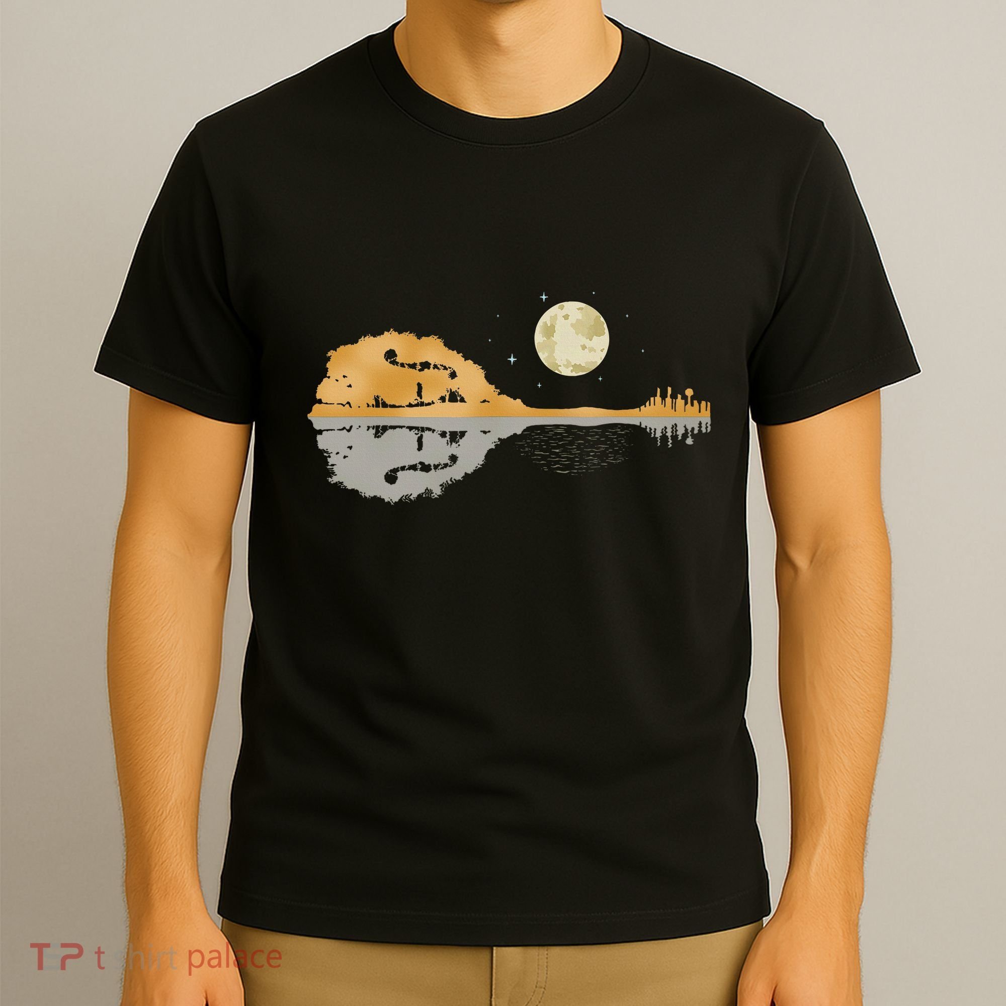 Mandolin Country Music Moon Bluegrass T-Shirt