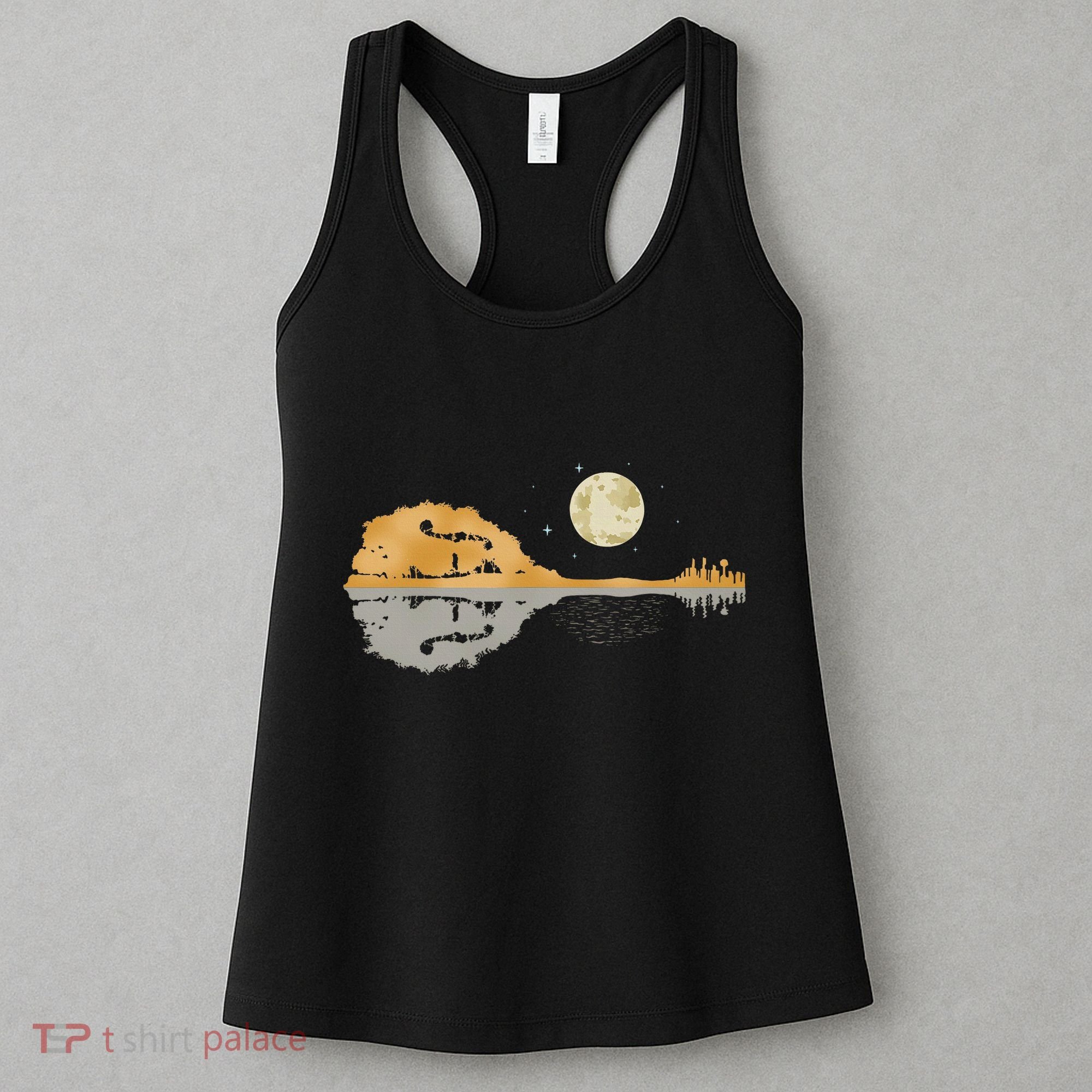 Mandolin Country Music Moon Bluegrass Women's Tank Top