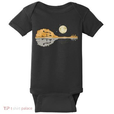Mandolin Country Music Moon Bluegrass Baby Bodysuit