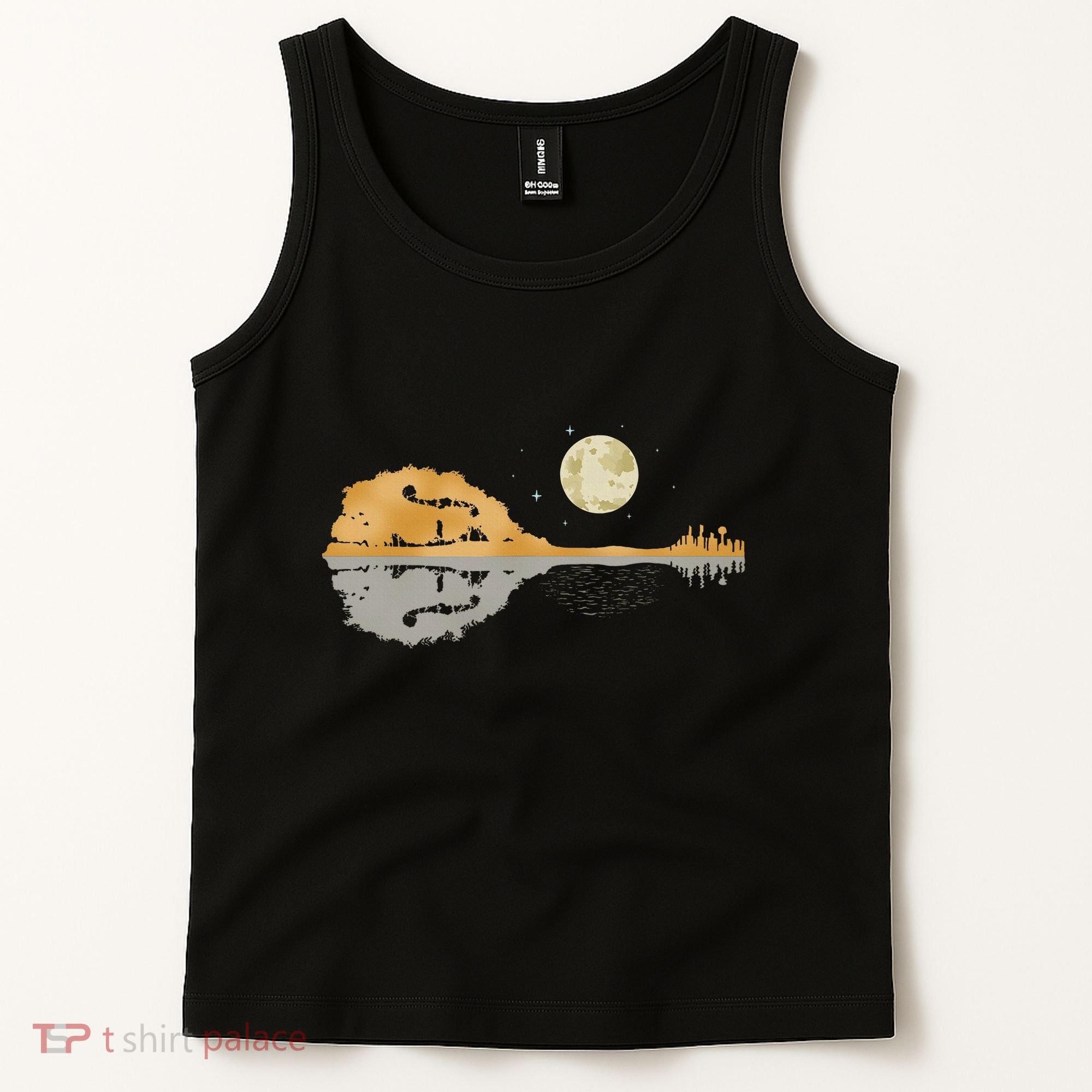 Mandolin Country Music Moon Bluegrass Tank Top