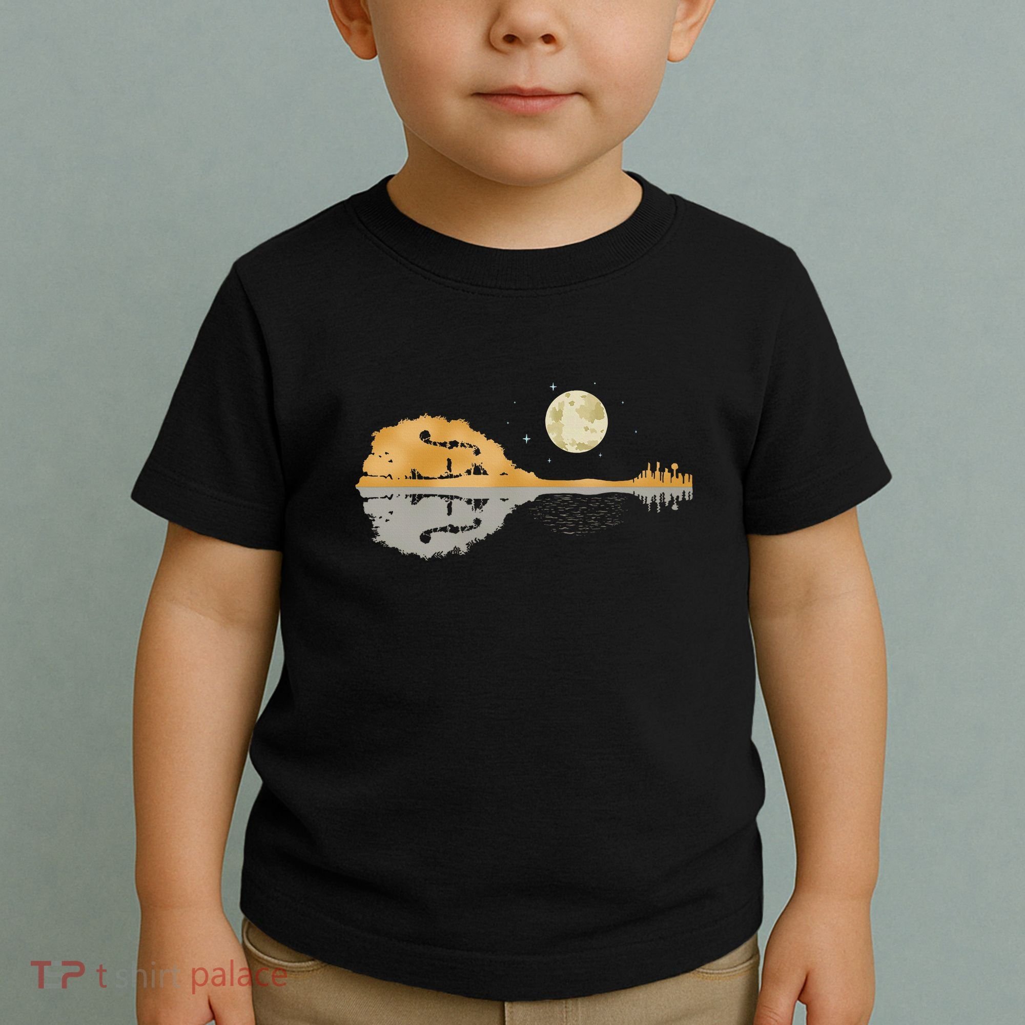 Mandolin Country Music Moon Bluegrass Toddler T-Shirt