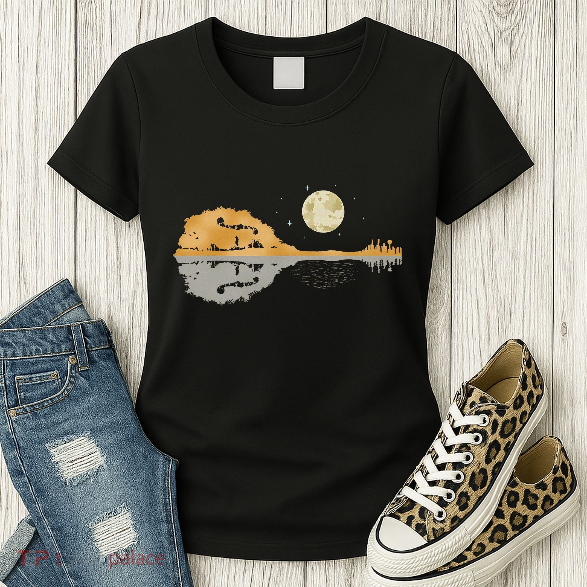 Mandolin Country Music Moon Bluegrass Women's T-Shirt