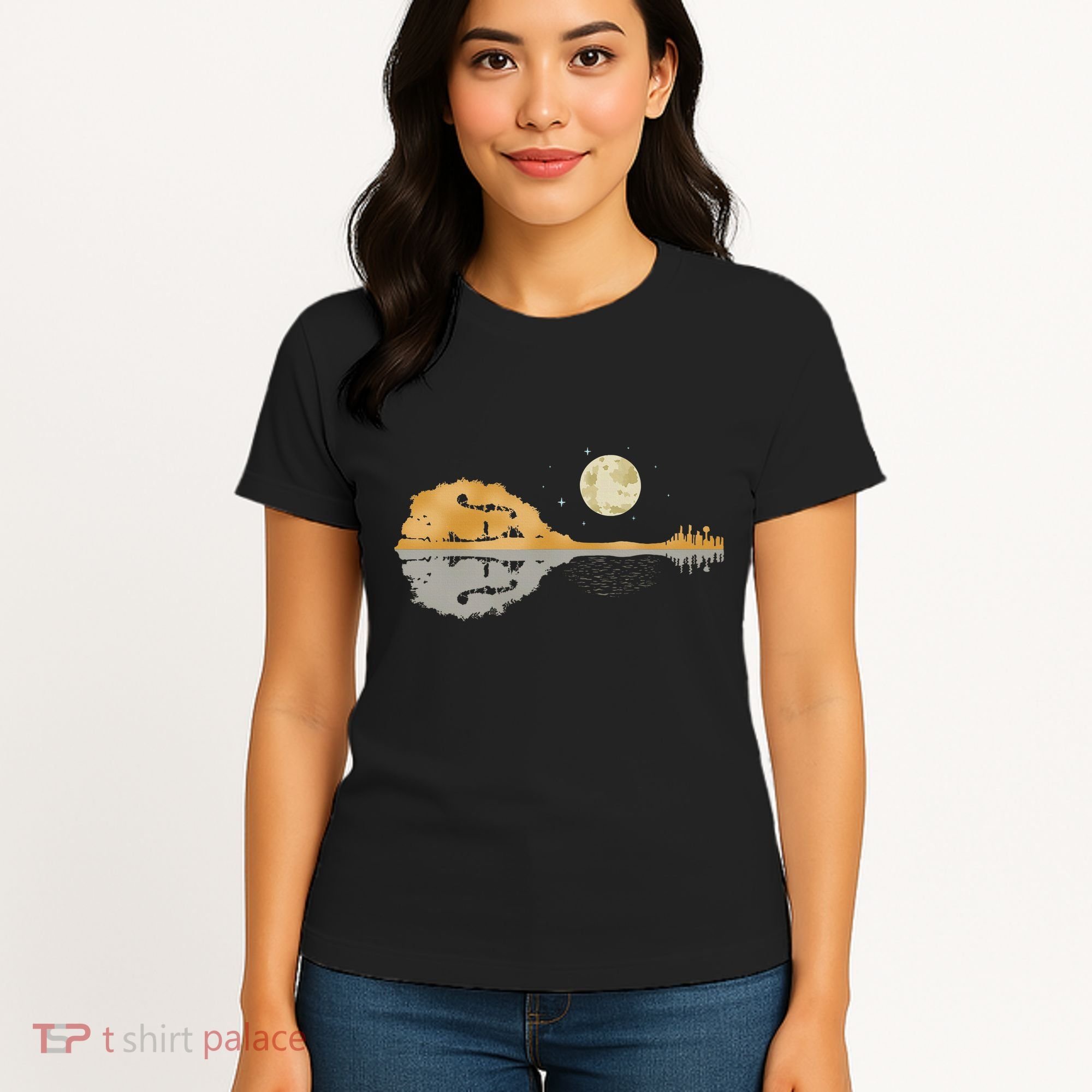 Mandolin Country Music Moon Bluegrass Women's T-Shirt