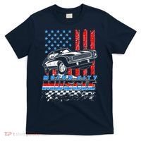Motor City Muscle American USA Flag Muscle Car Fan T-Shirt thumb 0