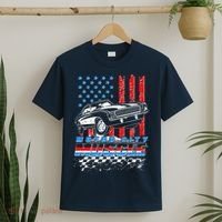 Motor City Muscle American USA Flag Muscle Car Fan T-Shirt thumb 2