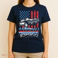 Motor City Muscle American USA Flag Muscle Car Fan T-Shirt thumb 4