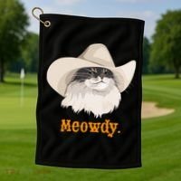 Meowdy Cat Meme Golf Towel thumb 1