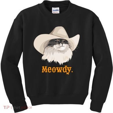 Meowdy Cat Meme Kids Sweatshirt