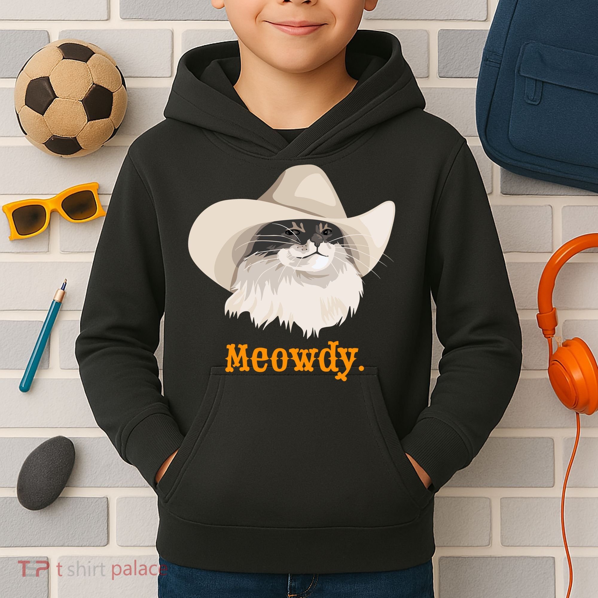 Meowdy Cat Meme Kids Hoodie