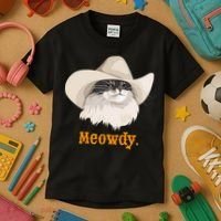 Meowdy Cat Meme Kids T-Shirt thumb 3