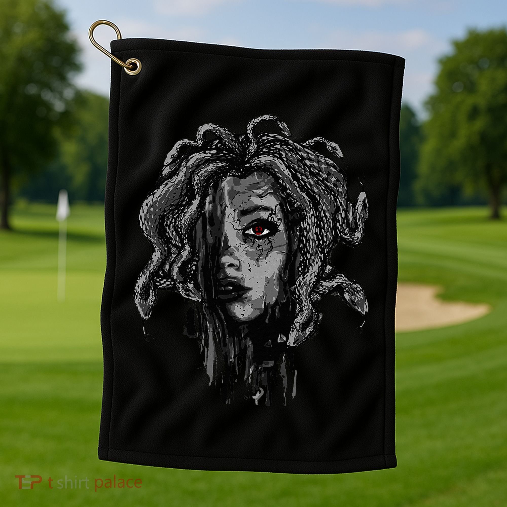 Mythical Creature Medusa Greek Mythology Gorgons Golf Towel