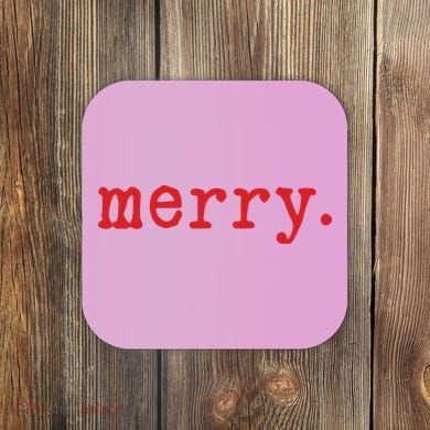 Merry Christmas Minimal Coaster