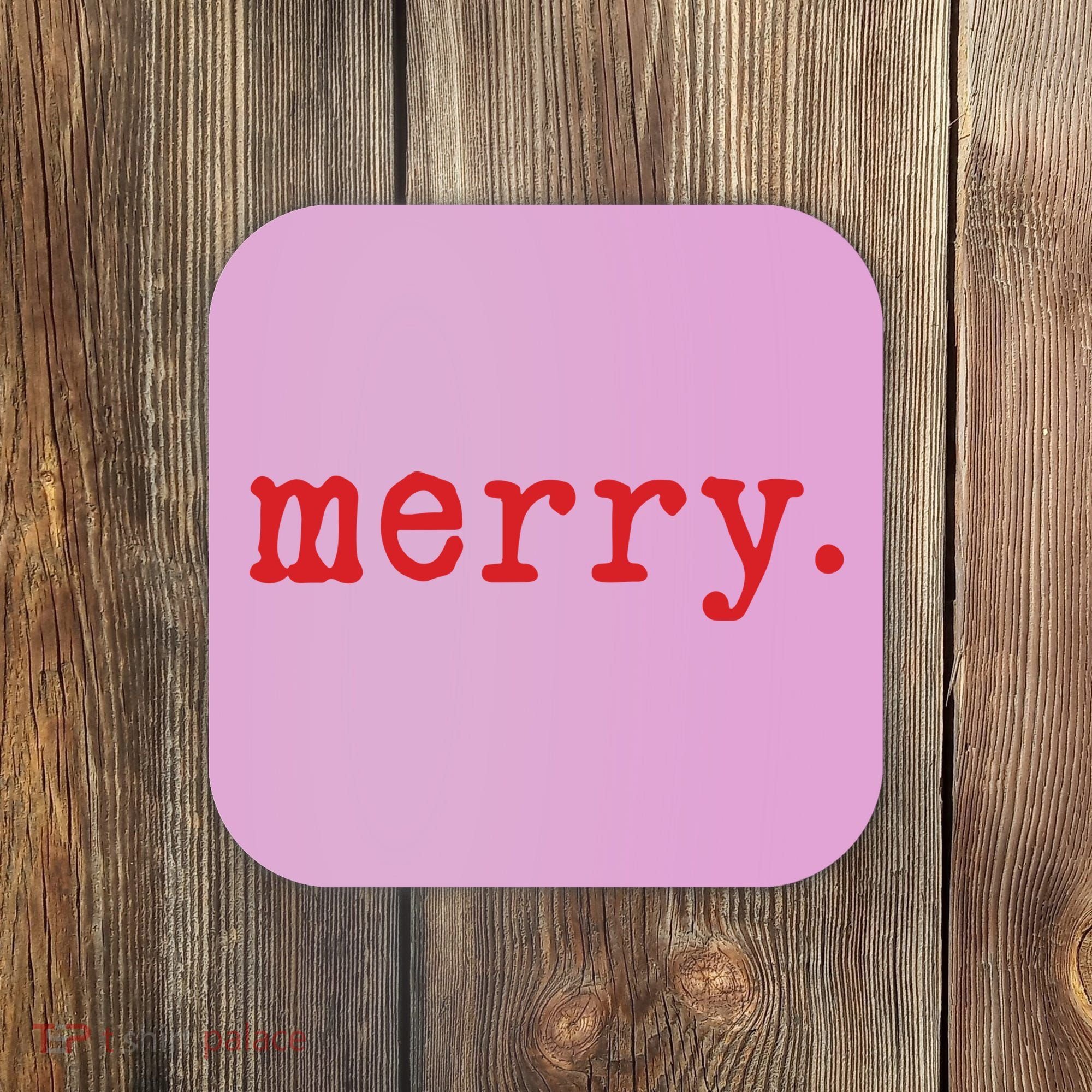Merry Christmas Minimal Coaster