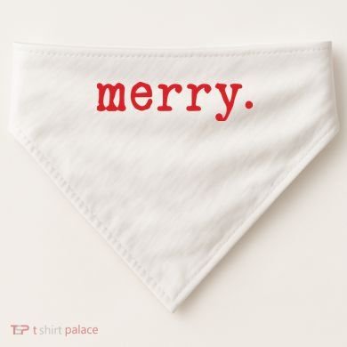 Merry Christmas Minimal USA-Made Doggie Bandana