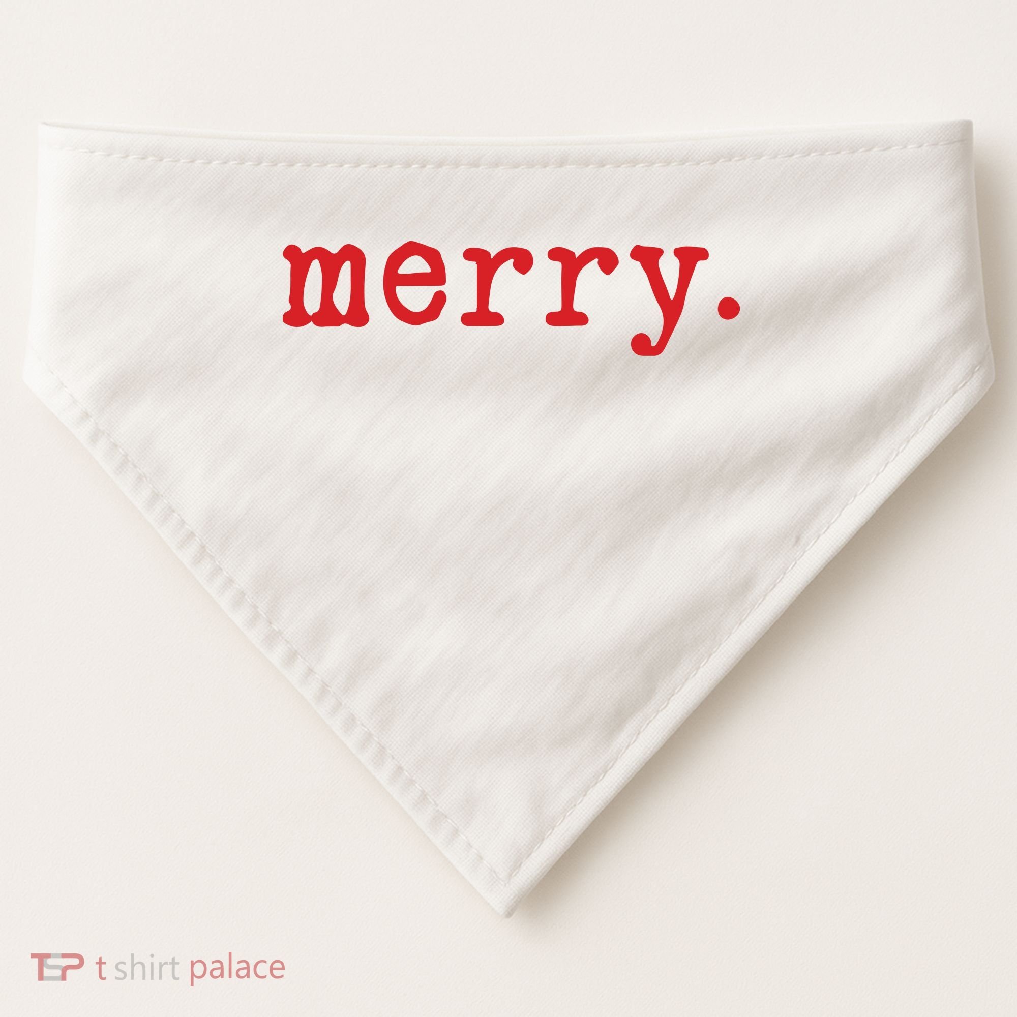 Merry Christmas Minimal USA-Made Doggie Bandana