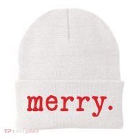 Merry Christmas Minimal Beanie thumb 0
