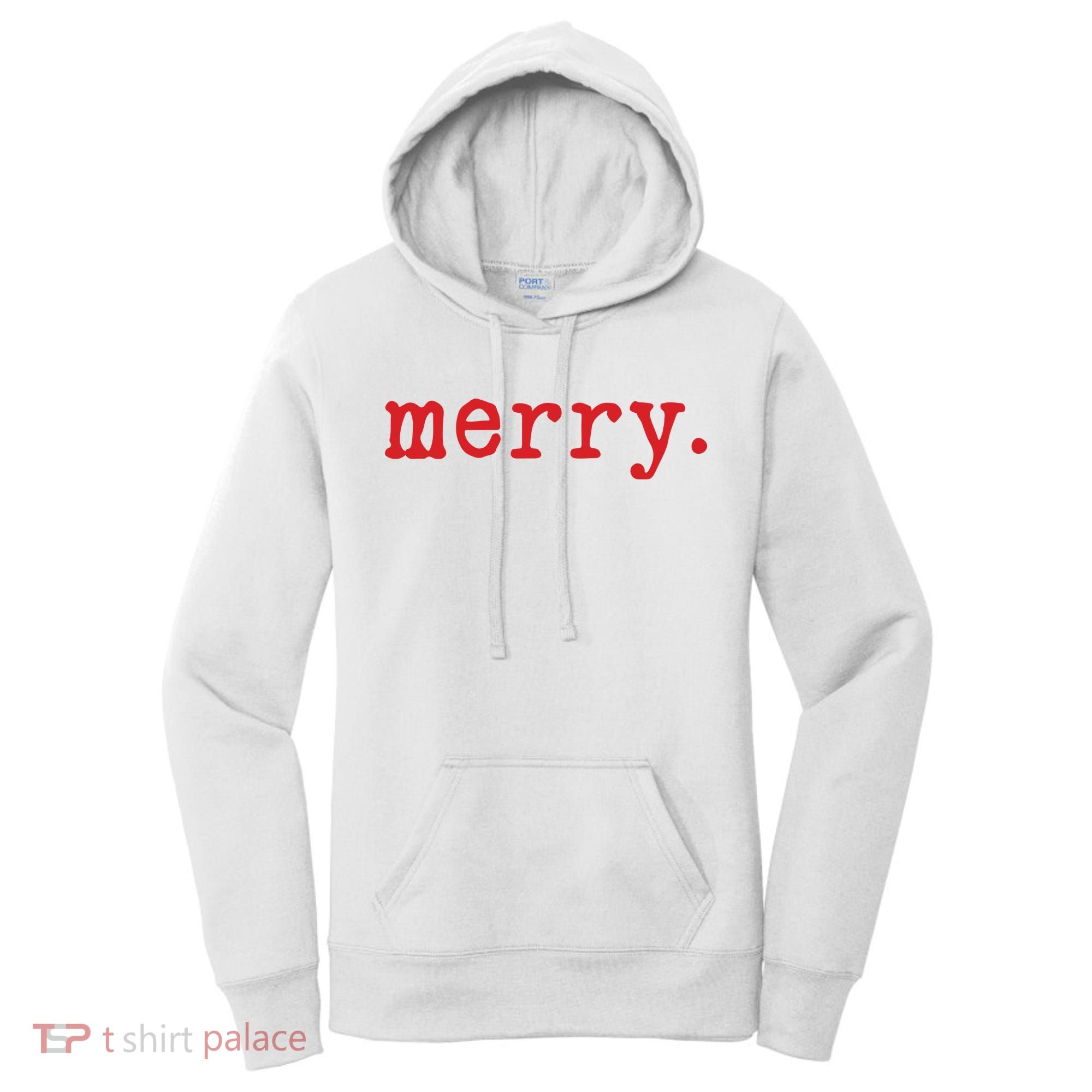 Merry Christmas Minimal Women's Hoodie