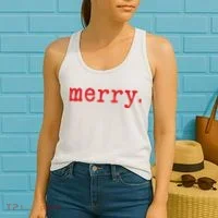 Merry Christmas Minimal Women's Tank Top thumb 2