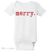 Merry Christmas Minimal Baby Bodysuit thumb 0