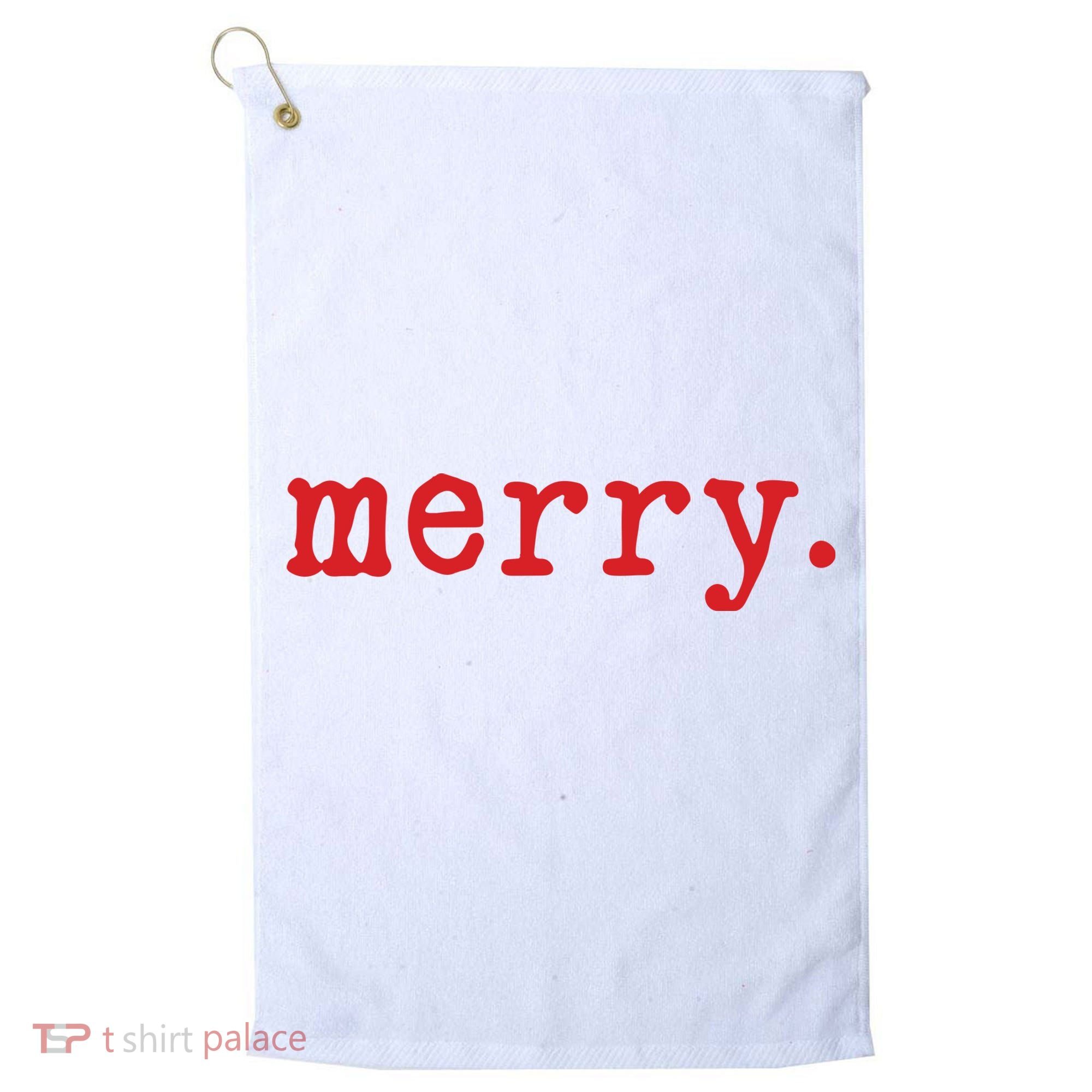Merry Christmas Minimal Golf Towel