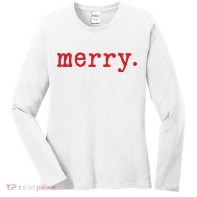 Merry Christmas Minimal Women's Long Sleeve Shirt
