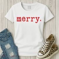 Merry Christmas Minimal Women's T-Shirt thumb 3