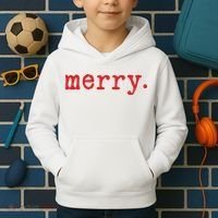 Merry Christmas Minimal Kids Hoodie thumb 2