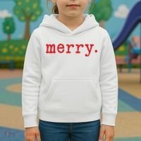 Merry Christmas Minimal Kids Hoodie thumb 3