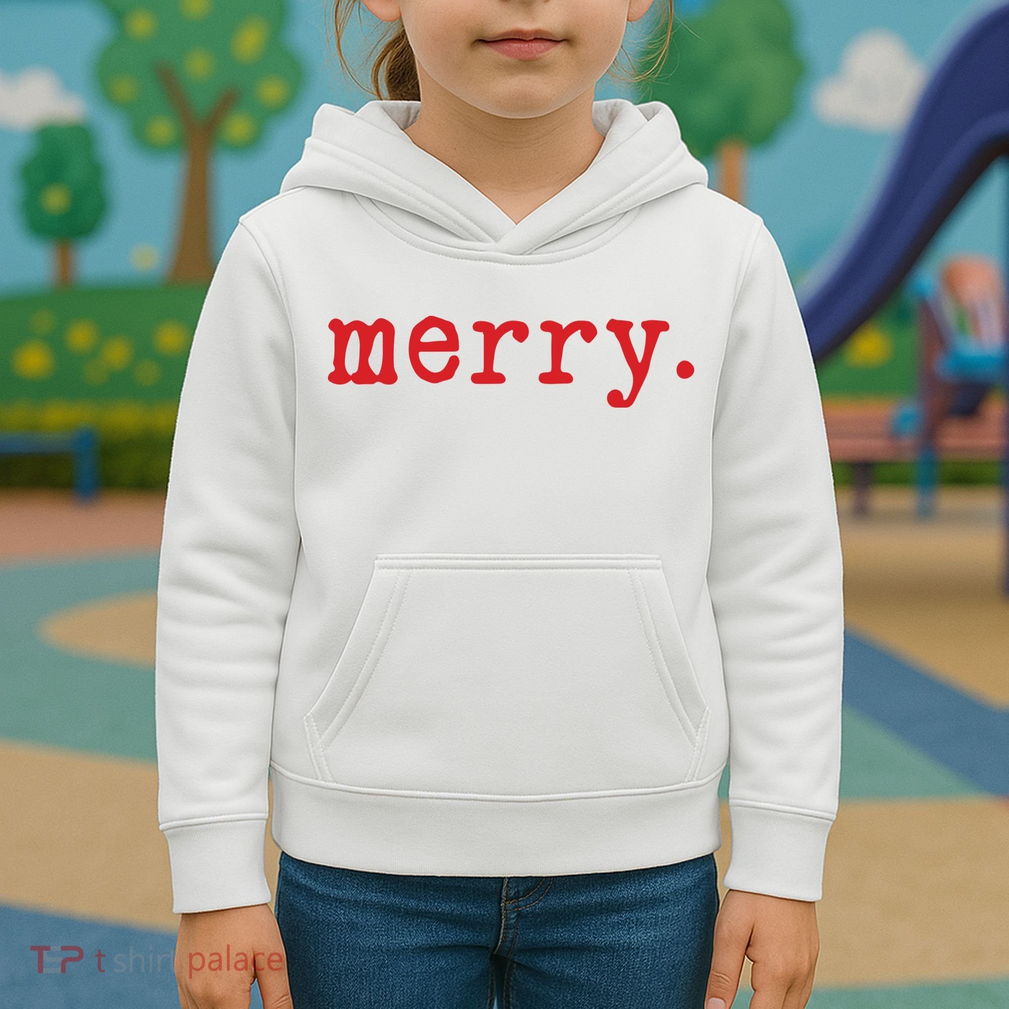 Merry Christmas Minimal Kids Hoodie