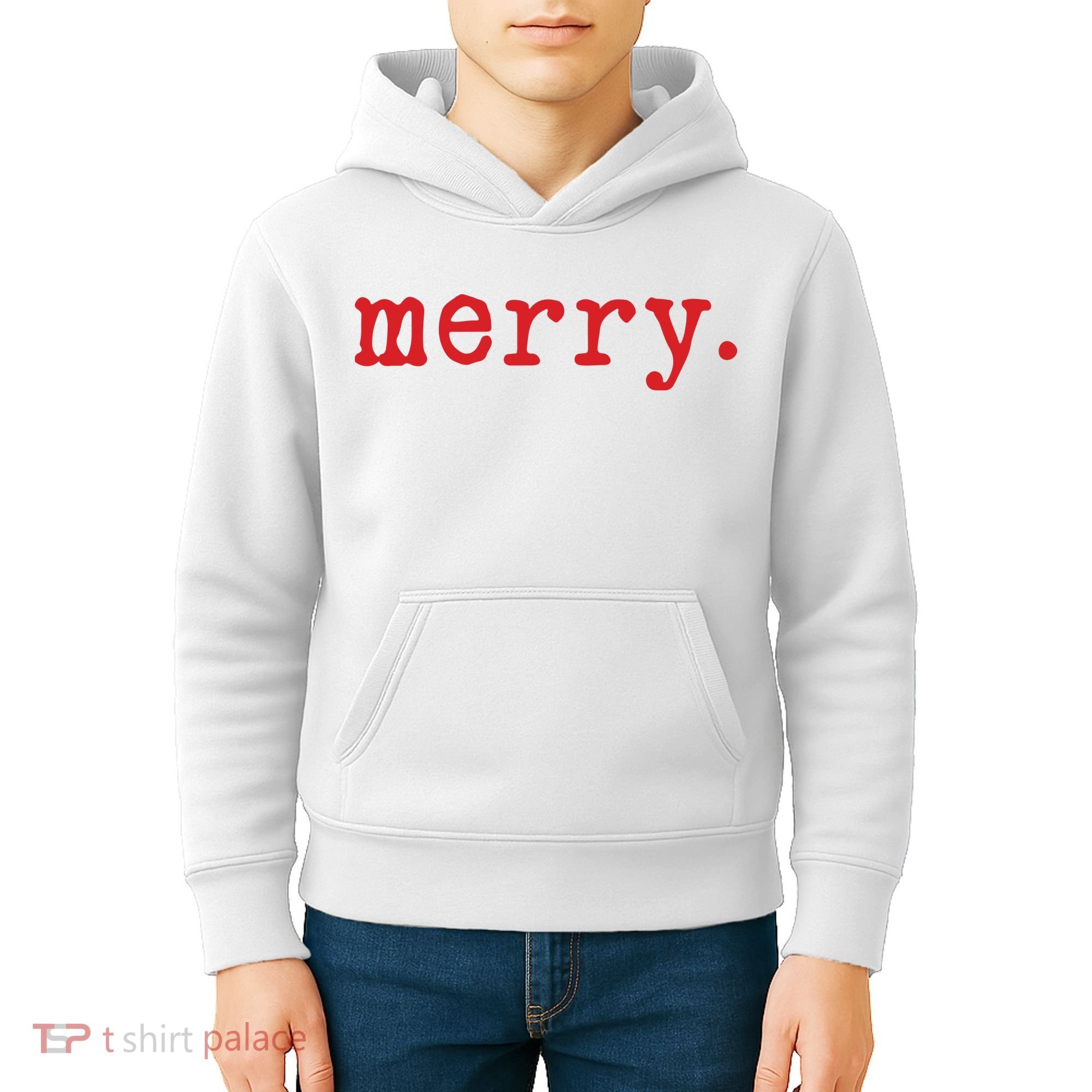 Merry Christmas Minimal Kids Hoodie