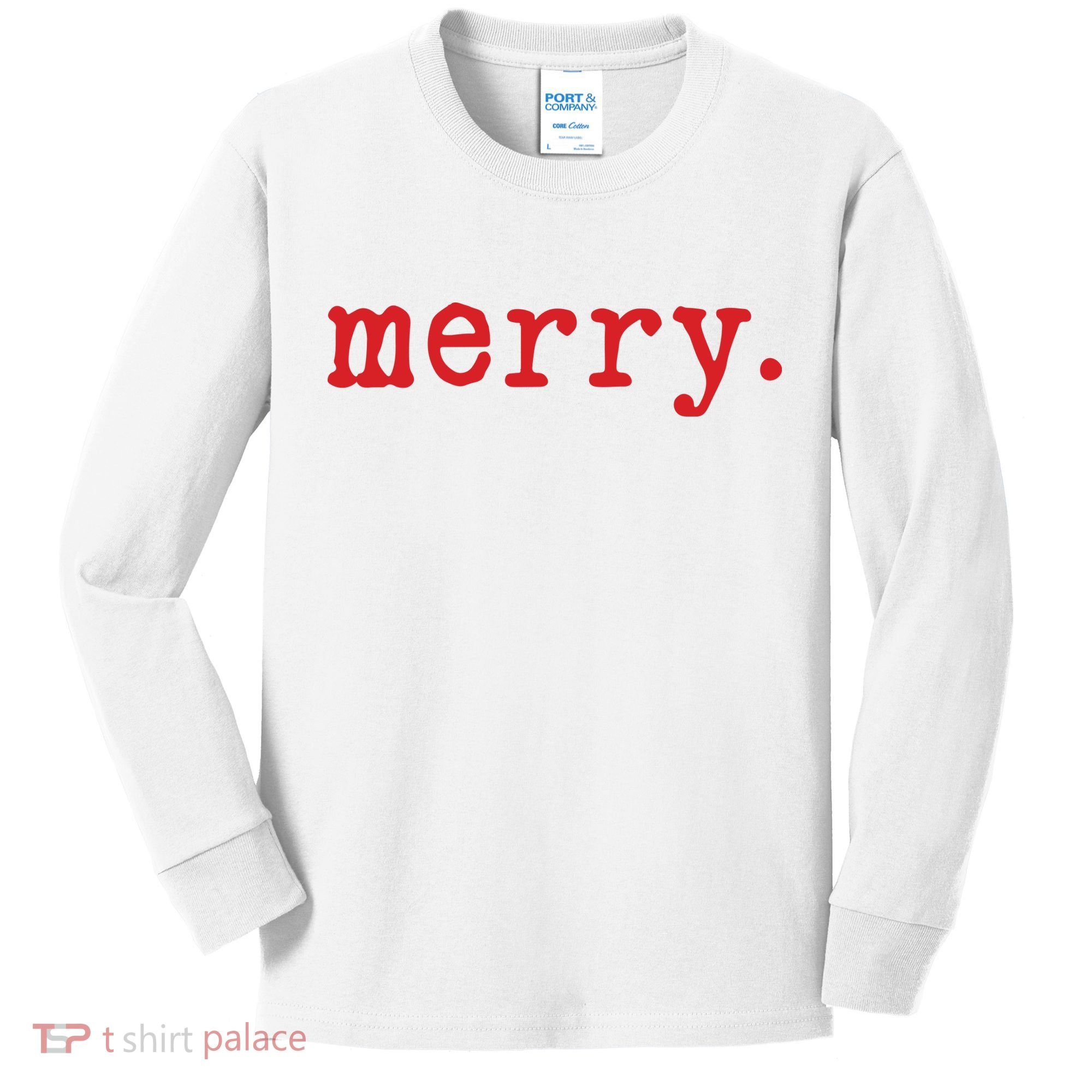 Merry Christmas Minimal Kids Long Sleeve Shirt