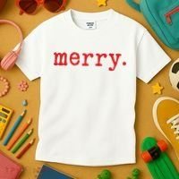 Merry Christmas Minimal Kids T-Shirt thumb 3