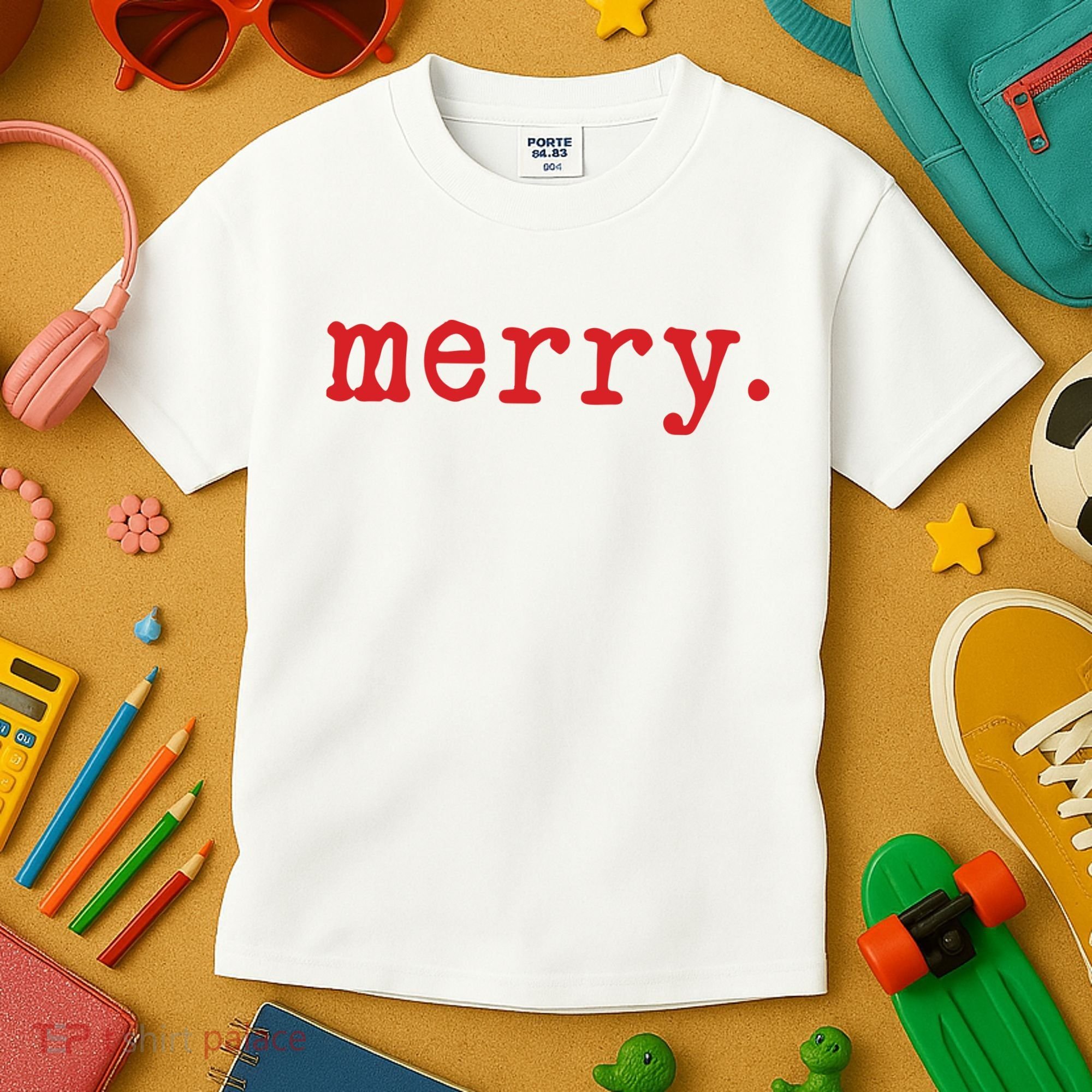 Merry Christmas Minimal Kids T-Shirt