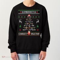 Merry Christmath Math Christmas Tree Ugly Sweater Teacher Women's Sweatshirt thumb 0