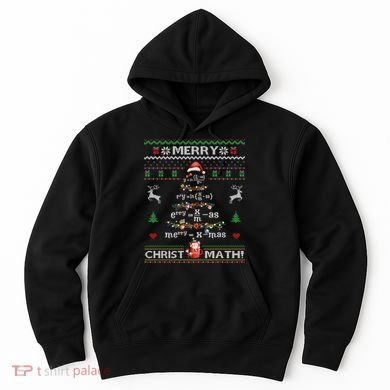 Merry Christmath Math Christmas Tree Ugly Sweater Teacher Hoodie