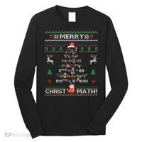 Merry Christmath Math Christmas Tree Ugly Sweater Teacher Long Sleeve Shirt thumb 0