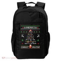 Merry Christmath Math Christmas Tree Ugly Sweater Teacher Backpack thumb 0