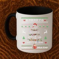 Merry Christmath Math Christmas Tree Ugly Sweater Teacher Coffee Mug thumb 2