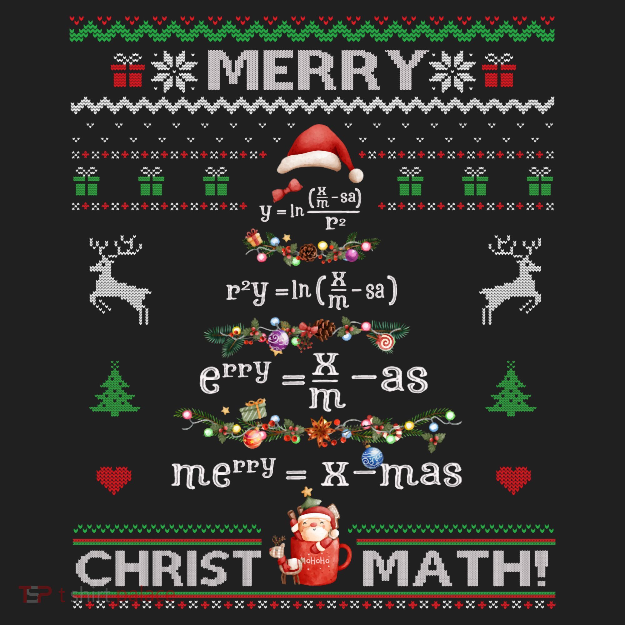 Merry Christmath Math Christmas Tree Ugly Sweater Teacher Beanie