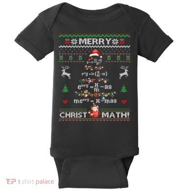 Merry Christmath Math Christmas Tree Ugly Sweater Teacher Baby Bodysuit