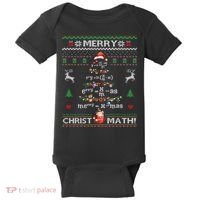 Merry Christmath Math Christmas Tree Ugly Sweater Teacher Baby Bodysuit thumb 0