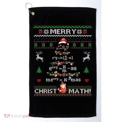 Merry Christmath Math Christmas Tree Ugly Sweater Teacher Golf Towel