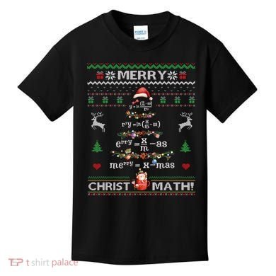 Merry Christmath Math Christmas Tree Ugly Sweater Teacher Kids T-Shirt