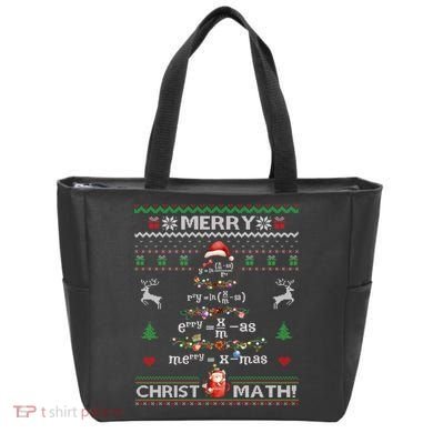 Merry Christmath Math Christmas Tree Ugly Sweater Teacher Tote Bag